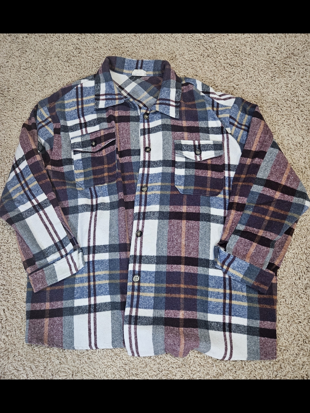 BiBi Plaid Shirt in Blue, Burgundy and Cream